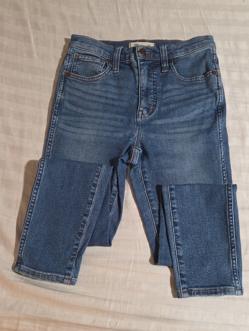 Madewell High-Rise Blue Patchwork Crop Jeans
